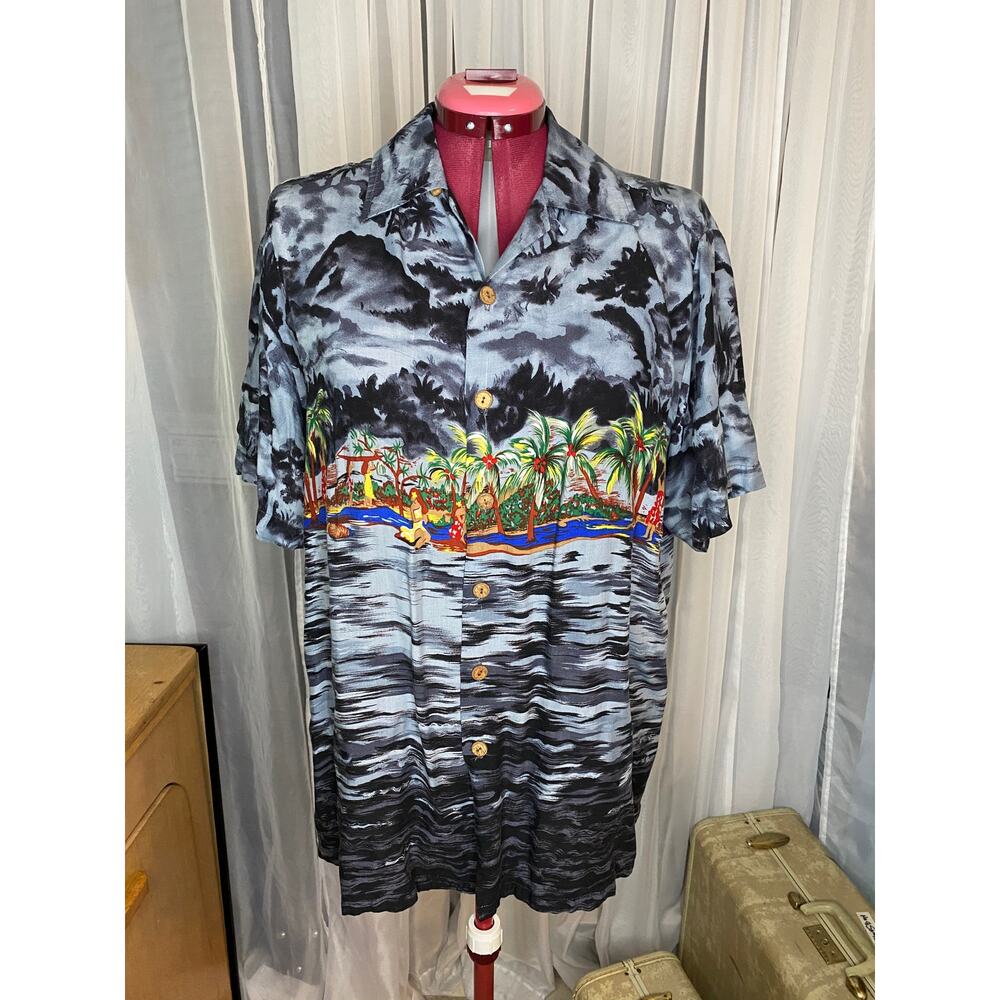 Kennington Hawaiian shirt dancing girls sz L